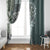 Aloha Vintage Plumeria Hawaiian Tapa Pattern Window Curtain Dark Turquoise Hawaiian Tapa Pattern - Polynesian Pride