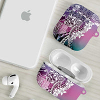 Aloha Vintage Plumeria Hawaiian Tapa Pattern AirPods Case Gradient Hawaiian Tapa Pattern - Polynesian Pride
