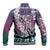Aloha Vintage Plumeria Hawaiian Tapa Pattern Baseball Jacket Gradient Hawaiian Tapa Pattern - Polynesian Pride