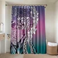 Aloha Vintage Plumeria Hawaiian Tapa Pattern Bathroom Set Gradient Hawaiian Tapa Pattern - Polynesian Pride