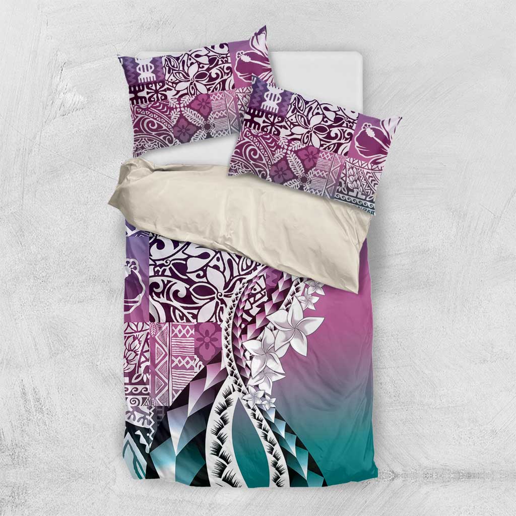 Aloha Vintage Plumeria Hawaiian Tapa Pattern Bedding Set Gradient Hawaiian Tapa Pattern - Polynesian Pride