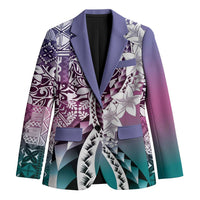 Aloha Vintage Plumeria Hawaiian Tapa Pattern Blazer Gradient Hawaiian Tapa Pattern - Polynesian Pride