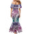 Aloha Vintage Plumeria Hawaiian Tapa Pattern Family Matching Mermaid Dress and Hawaiian Shirt Gradient Hawaiian Tapa Pattern - Polynesian Pride