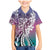 Aloha Vintage Plumeria Hawaiian Tapa Pattern Family Matching Mermaid Dress and Hawaiian Shirt Gradient Hawaiian Tapa Pattern - Polynesian Pride