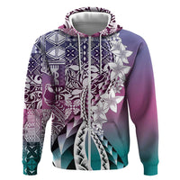 Aloha Vintage Plumeria Hawaiian Tapa Pattern Hoodie Gradient Hawaiian Tapa Pattern - Polynesian Pride