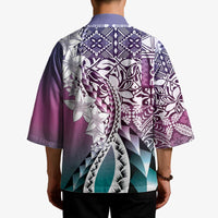 Aloha Vintage Plumeria Hawaiian Tapa Pattern Kimono Gradient Hawaiian Tapa Pattern - Polynesian Pride