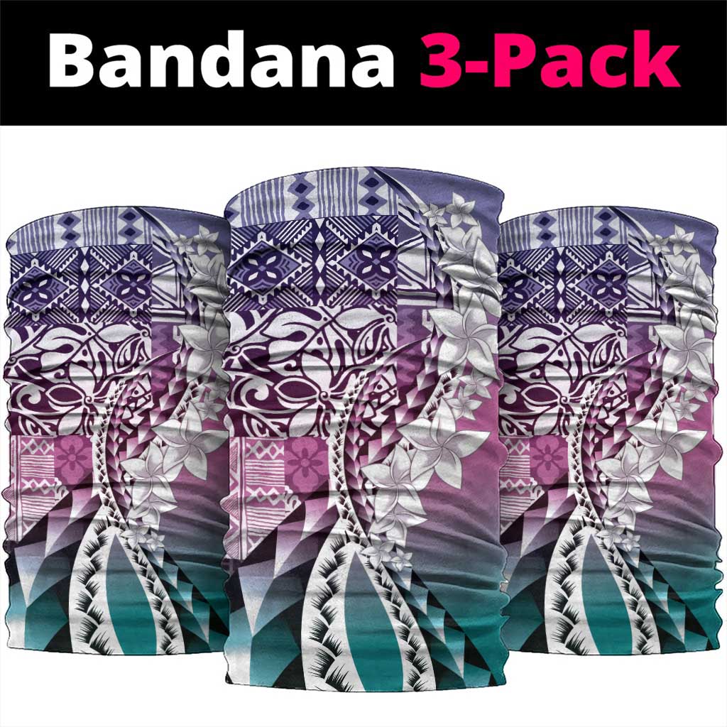 Aloha Vintage Plumeria Hawaiian Tapa Pattern Neck Gaiter Gradient Hawaiian Tapa Pattern - Polynesian Pride