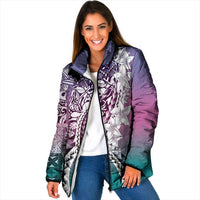 Aloha Vintage Plumeria Hawaiian Tapa Pattern Padded Jacket Gradient Hawaiian Tapa Pattern - Polynesian Pride