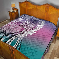 Aloha Vintage Plumeria Hawaiian Tapa Pattern Quilt Gradient Hawaiian Tapa Pattern - Polynesian Pride