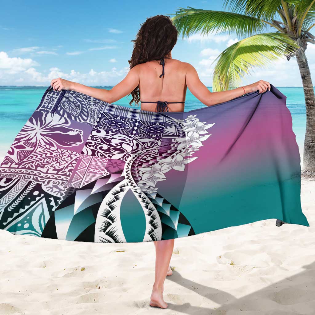 Aloha Vintage Plumeria Hawaiian Tapa Pattern Sarong Gradient Hawaiian Tapa Pattern - Polynesian Pride