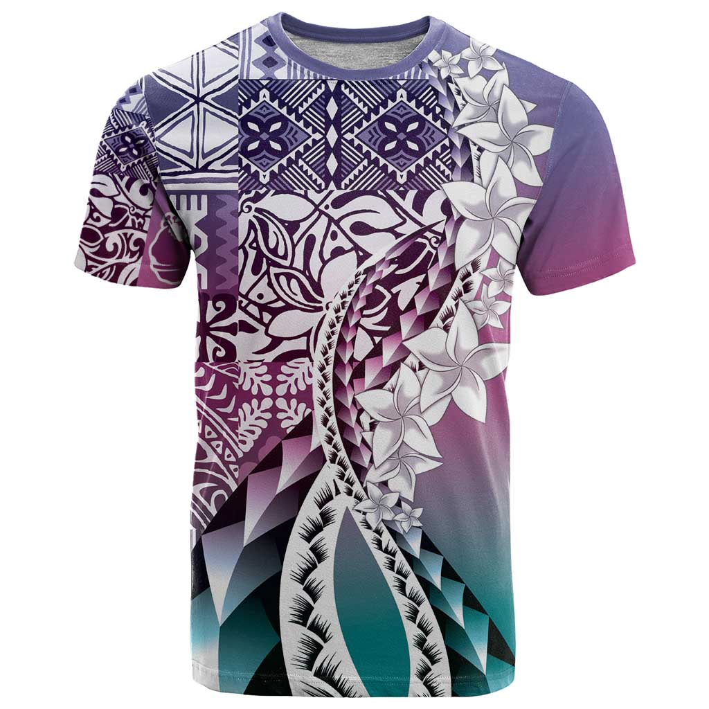 Aloha Vintage Plumeria Hawaiian Tapa Pattern T Shirt Gradient Hawaiian Tapa Pattern - Polynesian Pride