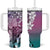 Aloha Vintage Plumeria Hawaiian Tapa Pattern Tumbler With Handle Gradient Hawaiian Tapa Pattern - Polynesian Pride