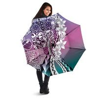 Aloha Vintage Plumeria Hawaiian Tapa Pattern Umbrella Gradient Hawaiian Tapa Pattern - Polynesian Pride