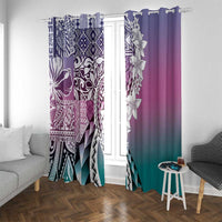 Aloha Vintage Plumeria Hawaiian Tapa Pattern Window Curtain Gradient Hawaiian Tapa Pattern - Polynesian Pride
