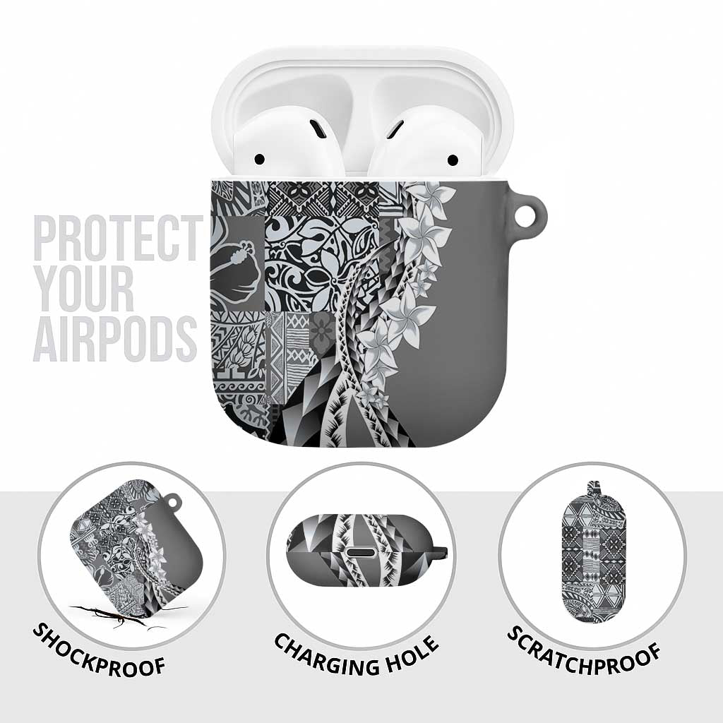 Aloha Vintage Plumeria Hawaiian Tapa Pattern AirPods Case Gray Hawaiian Tapa Pattern - Polynesian Pride