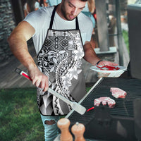 Aloha Vintage Plumeria Hawaiian Tapa Pattern Apron Gray Hawaiian Tapa Pattern - Polynesian Pride