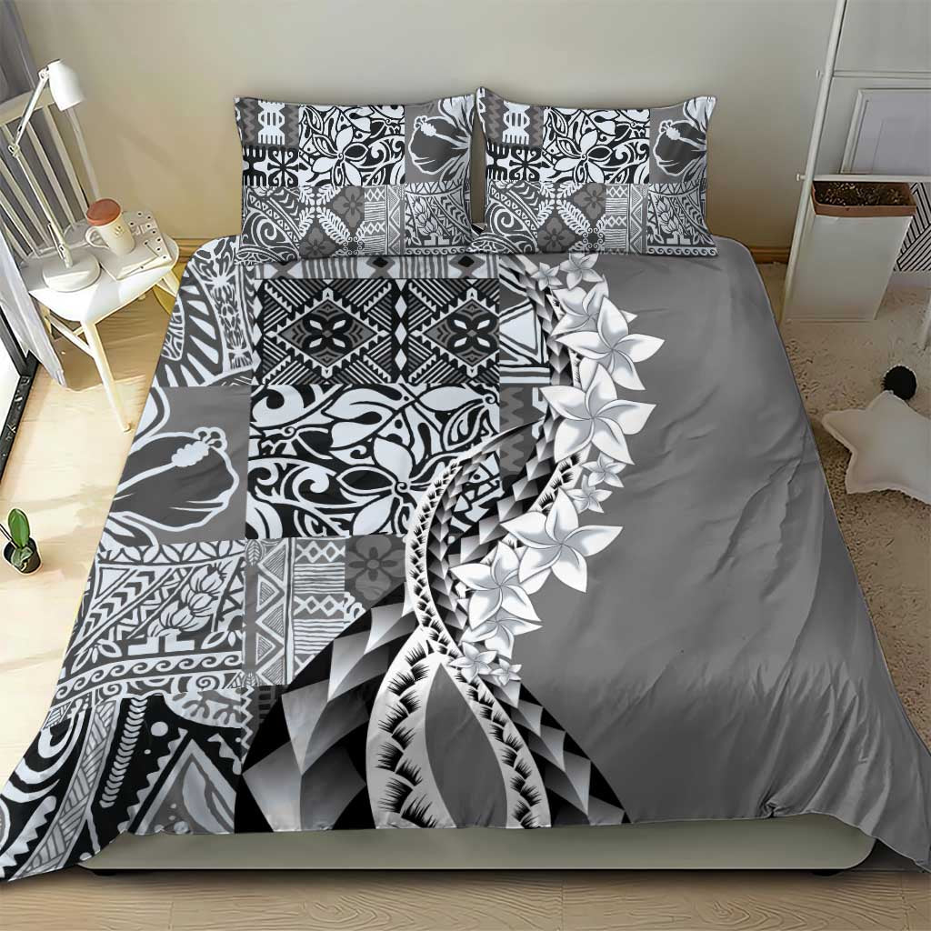 Aloha Vintage Plumeria Hawaiian Tapa Pattern Bedding Set Gray Hawaiian Tapa Pattern - Polynesian Pride