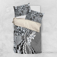 Aloha Vintage Plumeria Hawaiian Tapa Pattern Bedding Set Gray Hawaiian Tapa Pattern - Polynesian Pride