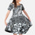 Aloha Vintage Plumeria Hawaiian Tapa Pattern Family Matching Long Sleeve Bodycon Dress and Hawaiian Shirt Gray Hawaiian Tapa Pattern - Polynesian Pride