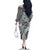 Aloha Vintage Plumeria Hawaiian Tapa Pattern Family Matching Off The Shoulder Long Sleeve Dress and Hawaiian Shirt Gray Hawaiian Tapa Pattern - Polynesian Pride