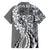 Aloha Vintage Plumeria Hawaiian Tapa Pattern Family Matching Off Shoulder Maxi Dress and Hawaiian Shirt Gray Hawaiian Tapa Pattern - Polynesian Pride