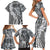 Aloha Vintage Plumeria Hawaiian Tapa Pattern Family Matching Short Sleeve Bodycon Dress and Hawaiian Shirt Gray Hawaiian Tapa Pattern - Polynesian Pride