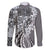 Aloha Vintage Plumeria Hawaiian Tapa Pattern Family Matching Short Sleeve Bodycon Dress and Hawaiian Shirt Gray Hawaiian Tapa Pattern - Polynesian Pride