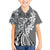Aloha Vintage Plumeria Hawaiian Tapa Pattern Family Matching Short Sleeve Bodycon Dress and Hawaiian Shirt Gray Hawaiian Tapa Pattern - Polynesian Pride