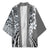 Aloha Vintage Plumeria Hawaiian Tapa Pattern Kimono Gray Hawaiian Tapa Pattern - Polynesian Pride