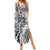 Aloha Vintage Plumeria Hawaiian Tapa Pattern Summer Maxi Dress Gray Hawaiian Tapa Pattern - Polynesian Pride