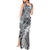 Aloha Vintage Plumeria Hawaiian Tapa Pattern Tank Maxi Dress Gray Hawaiian Tapa Pattern - Polynesian Pride