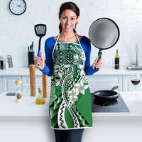 Aloha Vintage Plumeria Hawaiian Tapa Pattern Apron Green Hawaiian Tapa Pattern - Polynesian Pride