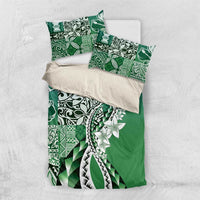 Aloha Vintage Plumeria Hawaiian Tapa Pattern Bedding Set Green Hawaiian Tapa Pattern - Polynesian Pride