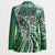 Aloha Vintage Plumeria Hawaiian Tapa Pattern Blazer Green Hawaiian Tapa Pattern - Polynesian Pride