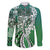 Aloha Vintage Plumeria Hawaiian Tapa Pattern Family Matching Mermaid Dress and Hawaiian Shirt Green Hawaiian Tapa Pattern - Polynesian Pride