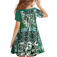 Aloha Vintage Plumeria Hawaiian Tapa Pattern Family Matching Puletasi and Hawaiian Shirt Green Hawaiian Tapa Pattern - Polynesian Pride