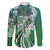 Aloha Vintage Plumeria Hawaiian Tapa Pattern Family Matching Short Sleeve Bodycon Dress and Hawaiian Shirt Green Hawaiian Tapa Pattern - Polynesian Pride