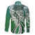 Aloha Vintage Plumeria Hawaiian Tapa Pattern Family Matching Short Sleeve Bodycon Dress and Hawaiian Shirt Green Hawaiian Tapa Pattern - Polynesian Pride