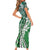 Aloha Vintage Plumeria Hawaiian Tapa Pattern Family Matching Short Sleeve Bodycon Dress and Hawaiian Shirt Green Hawaiian Tapa Pattern - Polynesian Pride