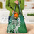 Aloha Vintage Plumeria Hawaiian Tapa Pattern Grocery Bag Green Hawaiian Tapa Pattern - Polynesian Pride