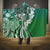 Aloha Vintage Plumeria Hawaiian Tapa Pattern Hooded Blanket Green Hawaiian Tapa Pattern - Polynesian Pride