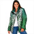 Aloha Vintage Plumeria Hawaiian Tapa Pattern Padded Jacket Green Hawaiian Tapa Pattern - Polynesian Pride
