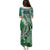 Aloha Vintage Plumeria Hawaiian Tapa Pattern Puletasi Green Hawaiian Tapa Pattern - Polynesian Pride