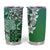 Aloha Vintage Plumeria Hawaiian Tapa Pattern Tumbler Cup Green Hawaiian Tapa Pattern - Polynesian Pride