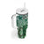 Aloha Vintage Plumeria Hawaiian Tapa Pattern Tumbler With Handle Green Hawaiian Tapa Pattern - Polynesian Pride