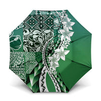 Aloha Vintage Plumeria Hawaiian Tapa Pattern Umbrella Green Hawaiian Tapa Pattern - Polynesian Pride