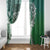 Aloha Vintage Plumeria Hawaiian Tapa Pattern Window Curtain Green Hawaiian Tapa Pattern - Polynesian Pride