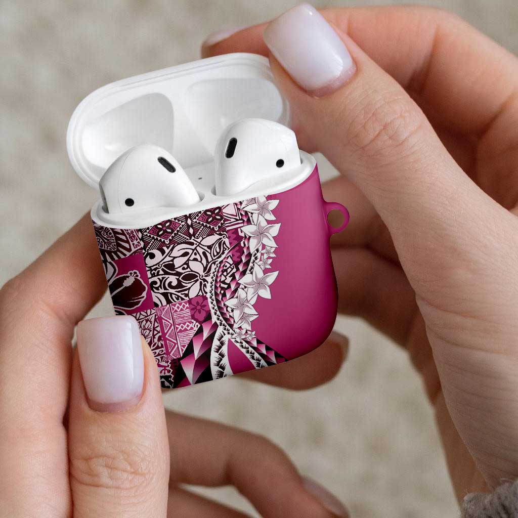 Aloha Vintage Plumeria Hawaiian Tapa Pattern AirPods Case Pink Hawaiian Tapa Pattern - Polynesian Pride