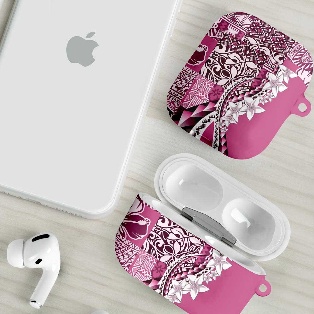 Aloha Vintage Plumeria Hawaiian Tapa Pattern AirPods Case Pink Hawaiian Tapa Pattern - Polynesian Pride