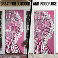 Aloha Vintage Plumeria Hawaiian Tapa Pattern Door Cover Pink Hawaiian Tapa Pattern - Polynesian Pride